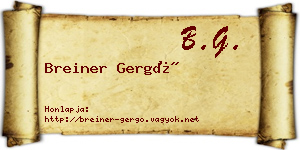 Breiner Gergő névjegykártya